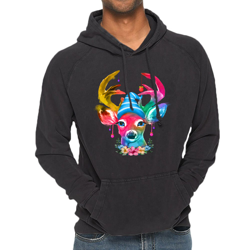 Christmas Deer Vintage Hoodie | Artistshot