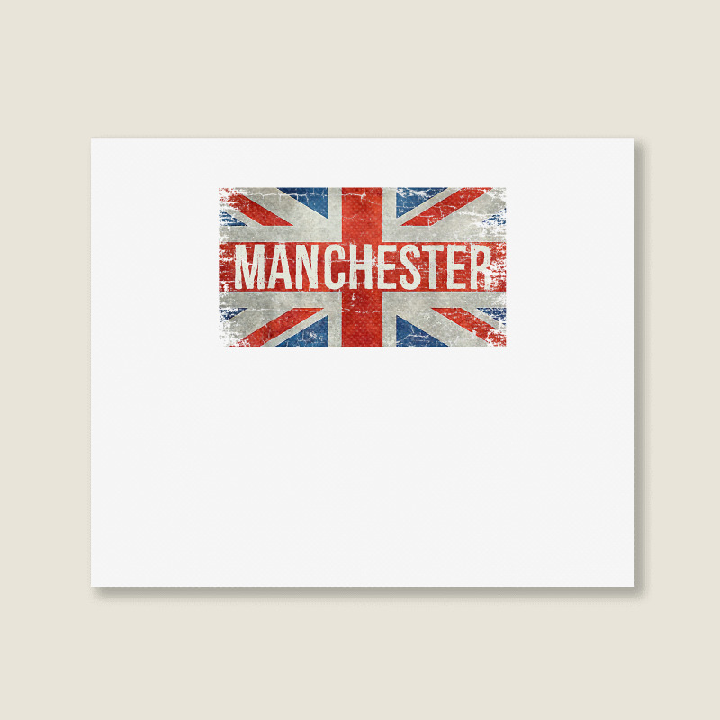 Manchester England United Kingdom British Flag Vintage T Shirt Landscape Canvas Print | Artistshot