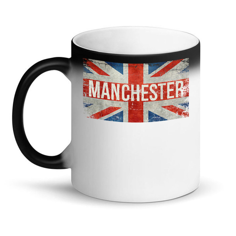 Manchester England United Kingdom British Flag Vintage T Shirt Magic Mug | Artistshot