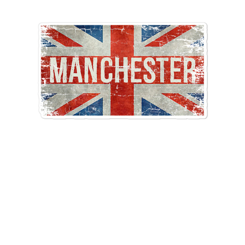 Manchester England United Kingdom British Flag Vintage T Shirt Sticker | Artistshot