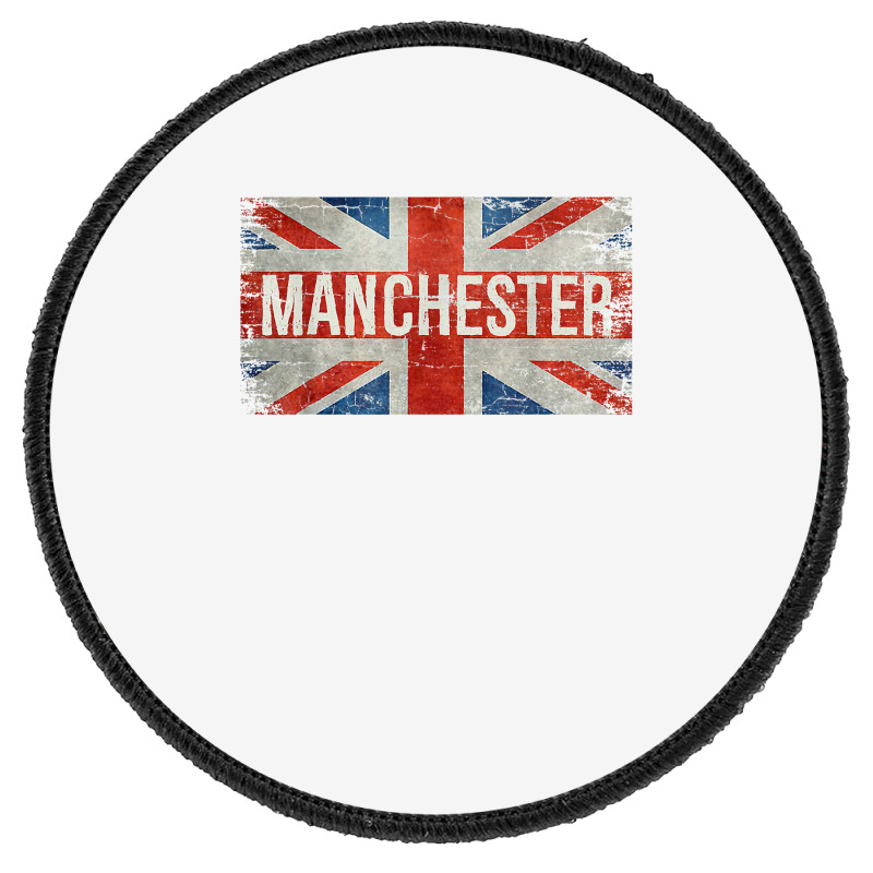 Manchester England United Kingdom British Flag Vintage T Shirt Round Patch | Artistshot