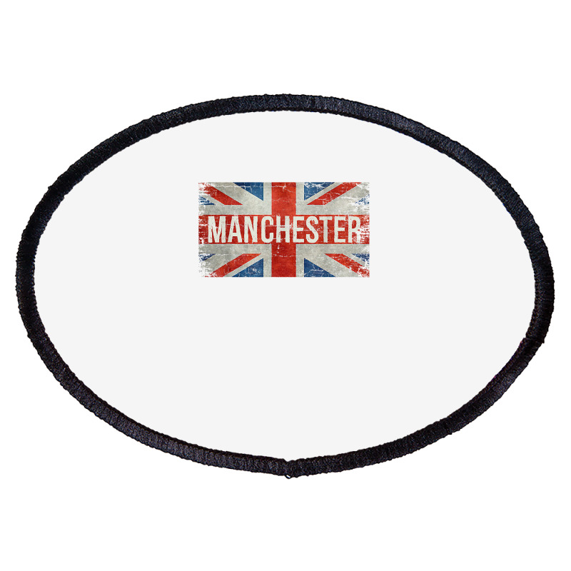 Manchester England United Kingdom British Flag Vintage T Shirt Oval Patch | Artistshot