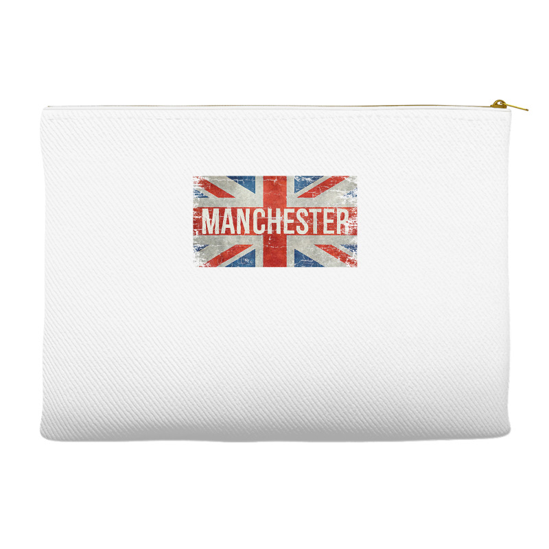 Manchester England United Kingdom British Flag Vintage T Shirt Accessory Pouches | Artistshot