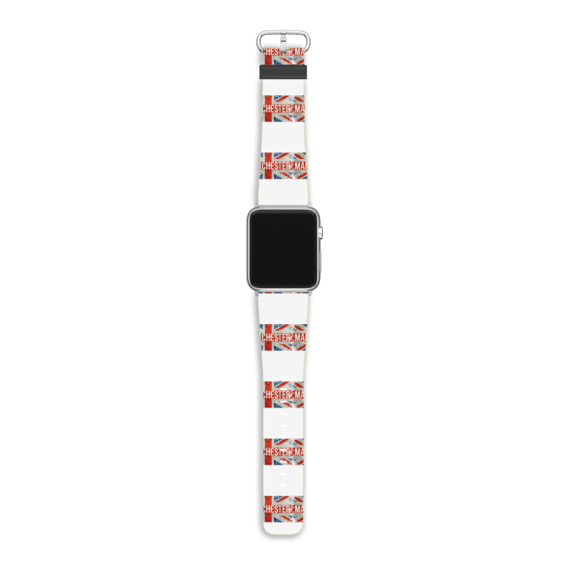 Manchester England United Kingdom British Flag Vintage T Shirt Apple Watch Band | Artistshot