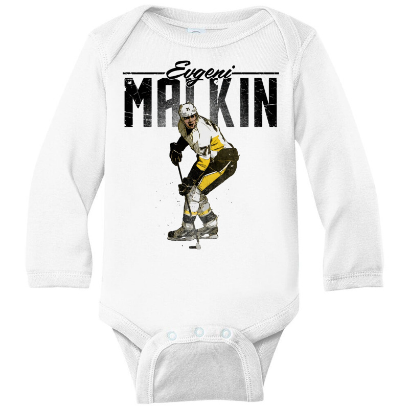 Evgeni Malkin Retro Long Sleeve Baby Bodysuit by kr205 | Artistshot