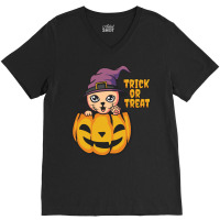 Halloween T  Shirt Cat Halloween T  Shirt V-neck Tee | Artistshot