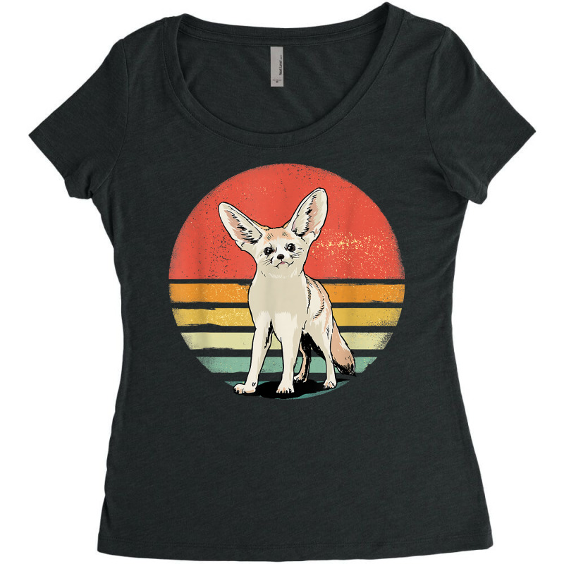 Retro Vintage Fennec Fox Shirt Fennec Fox Animal T Shirt Women's Triblend Scoop T-shirt by FavorRoh | Artistshot