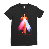 Divine Mercy Transparent Background. Jesus I Trust In You Ladies Fitted T-shirt | Artistshot