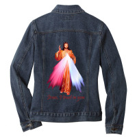 Divine Mercy Transparent Background. Jesus I Trust In You Ladies Denim Jacket | Artistshot