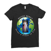 Divine Mercy World Jesus I Trust In You Ladies Fitted T-shirt | Artistshot