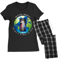 Divine Mercy World Jesus I Trust In You Women's Pajamas Set | Artistshot