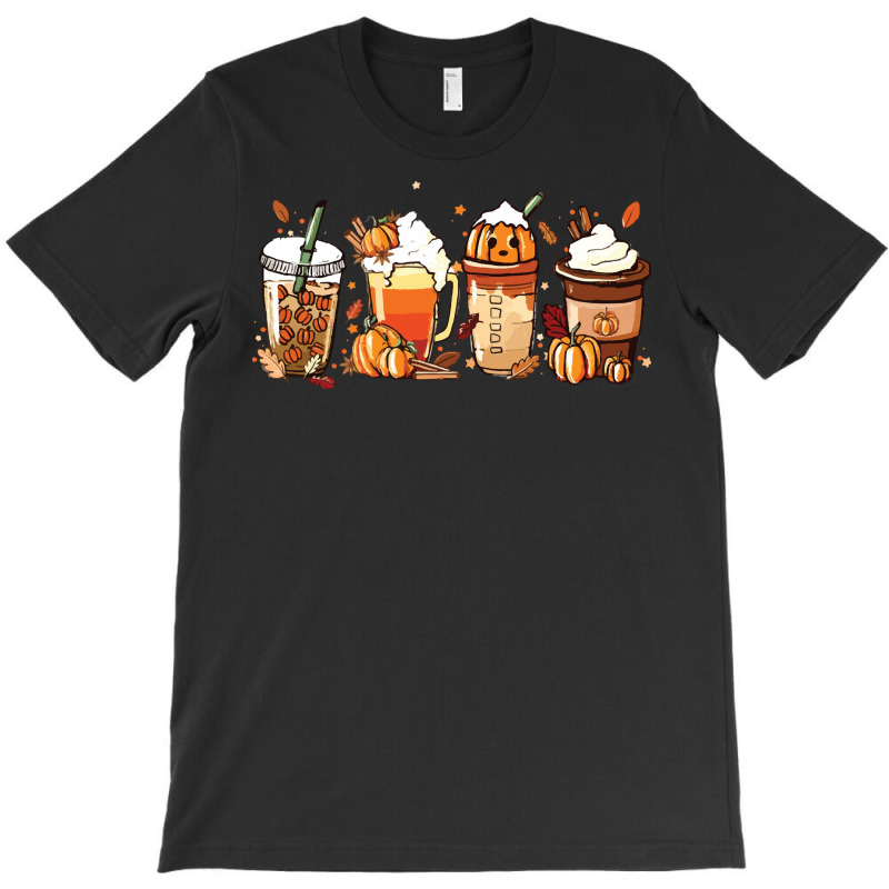 Halloween T  Shirt Fall Coffee P N G Pumpkin Spice Latte Iced Warm Coz T-shirt | Artistshot