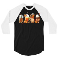 Halloween T  Shirt Fall Coffee P N G Pumpkin Spice Latte Iced Warm Coz 3/4 Sleeve Shirt | Artistshot