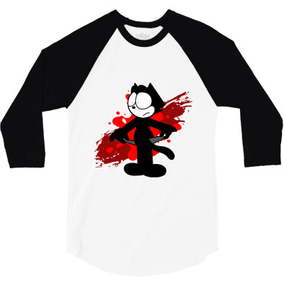 Felix The Cat 3/4 Sleeve Shirt Designed By Kasutireng