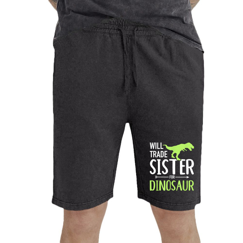 Will Trade Sister For Dinosaur Brother T Shirt Vintage Short by cheesebroughbrensen | Artistshot