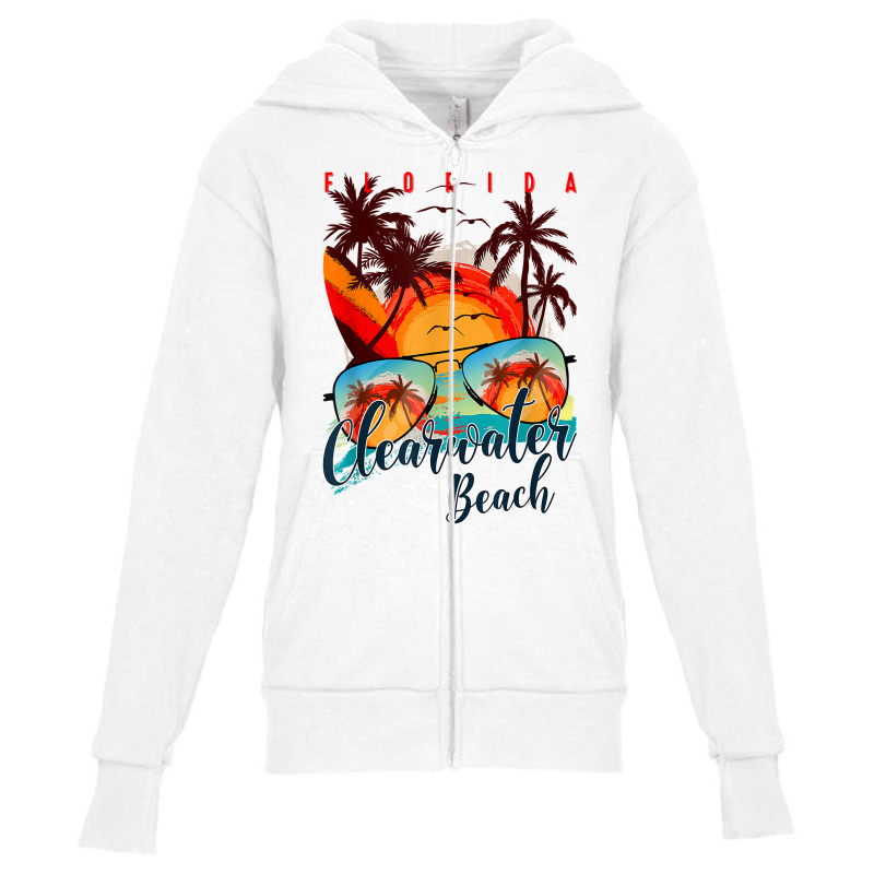 Clearwater Beach Fl. Summer Vacation Trip   Florida Beaches T Shirt Youth Zipper Hoodie by efronpngoick3 | Artistshot