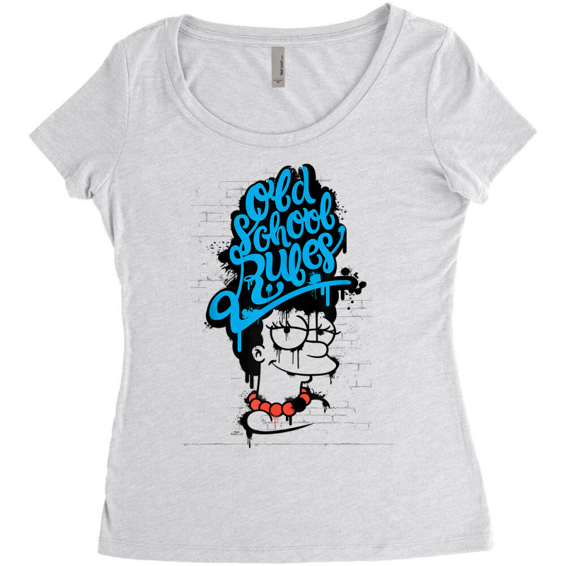 The Simpsons Marge Old School Rules Graffiti T Shirt Women's Triblend Scoop T-shirt by ToanJeiza | Artistshot