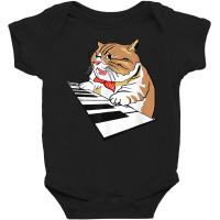 Cat Playing The Piano Funny Pianist Musician Art T Shirt Baby Bodysuit | Artistshot