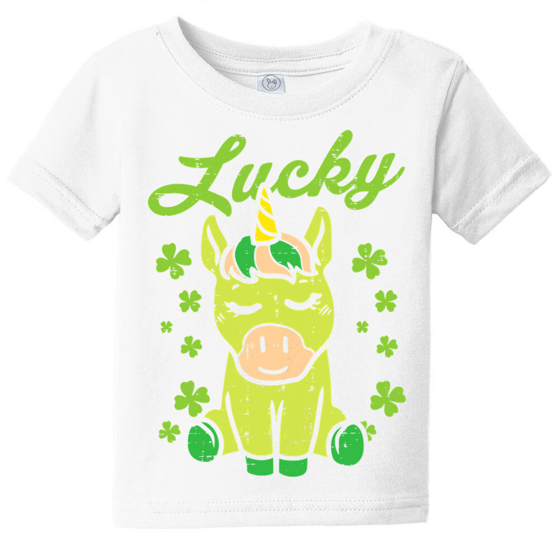 Lucky Unicorn Shamrock St Patricks Day Animal Girls Gift T Shirt Baby Tee | Artistshot