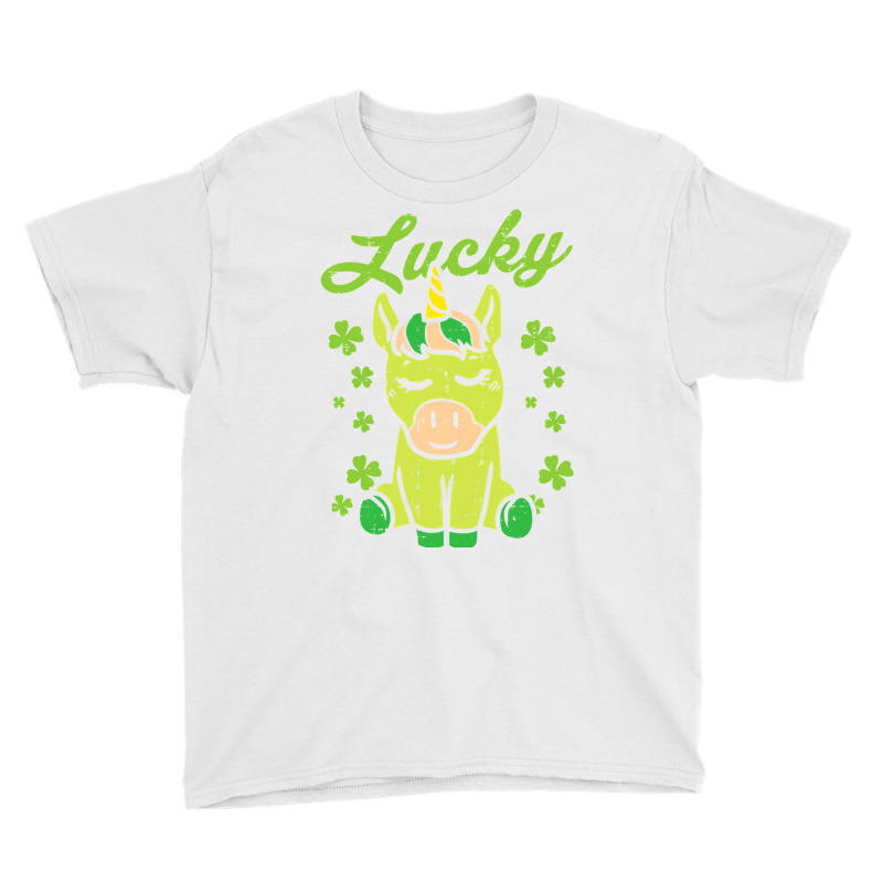 Lucky Unicorn Shamrock St Patricks Day Animal Girls Gift T Shirt Youth Tee | Artistshot