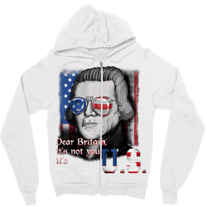 Thomas Jefferson Founding Father   Usa Flag 4th July T Shirt Zipper Hoodie | Artistshot