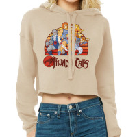 Thundercats Group Retro Sunset T Shirt Cropped Hoodie | Artistshot