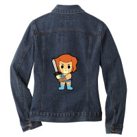 Cute Thunder Cat Chibi Ladies Denim Jacket | Artistshot