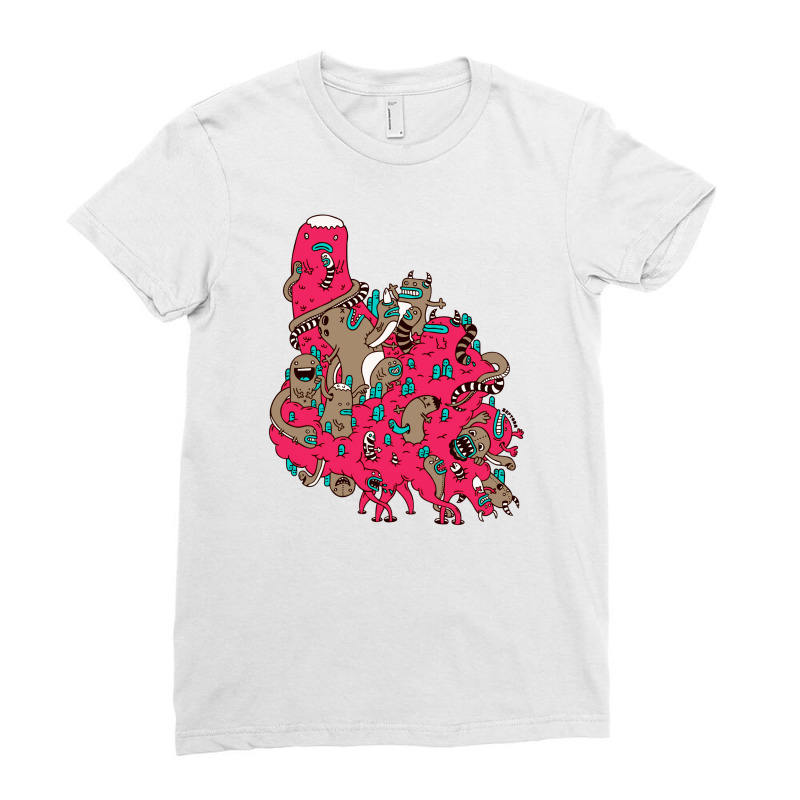 Psychedelic Smoke In Pink Ladies Fitted T-Shirt by DitreamX | Artistshot