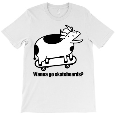 Cow Wanna Go Skateboards T-shirt Designed By Lian Alkein