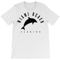 Miami Beach Florida Fl Vintage Surf Dolphin Vacation T Shirt T-shirt | Artistshot