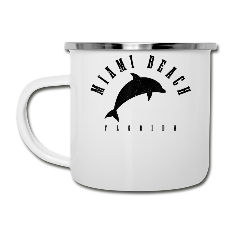 Miami Beach Florida Fl Vintage Surf Dolphin Vacation T Shirt Camper Cup | Artistshot