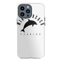 Miami Beach Florida Fl Vintage Surf Dolphin Vacation T Shirt Iphone 13 Pro Max Case | Artistshot