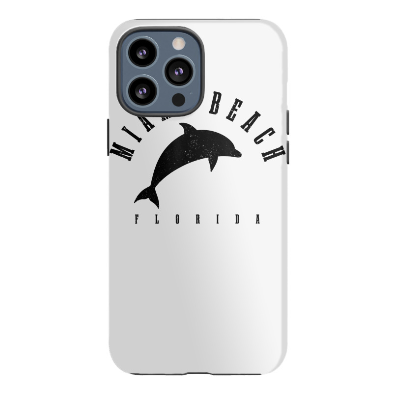 Miami Beach Florida Fl Vintage Surf Dolphin Vacation T Shirt Iphone 13 Pro Max Case | Artistshot