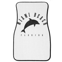 Miami Beach Florida Fl Vintage Surf Dolphin Vacation T Shirt Front Car Mat | Artistshot