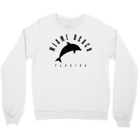 Miami Beach Florida Fl Vintage Surf Dolphin Vacation T Shirt Crewneck Sweatshirt | Artistshot