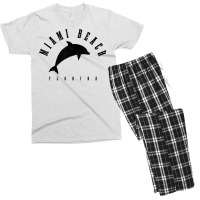 Miami Beach Florida Fl Vintage Surf Dolphin Vacation T Shirt Men's T-shirt Pajama Set | Artistshot