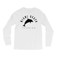 Miami Beach Florida Fl Vintage Surf Dolphin Vacation T Shirt Long Sleeve Shirts | Artistshot