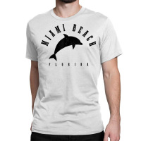 Miami Beach Florida Fl Vintage Surf Dolphin Vacation T Shirt Classic T-shirt | Artistshot