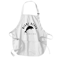 Miami Beach Florida Fl Vintage Surf Dolphin Vacation T Shirt Medium-length Apron | Artistshot