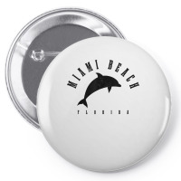 Miami Beach Florida Fl Vintage Surf Dolphin Vacation T Shirt Pin-back Button | Artistshot