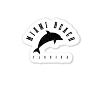 Miami Beach Florida Fl Vintage Surf Dolphin Vacation T Shirt Sticker | Artistshot