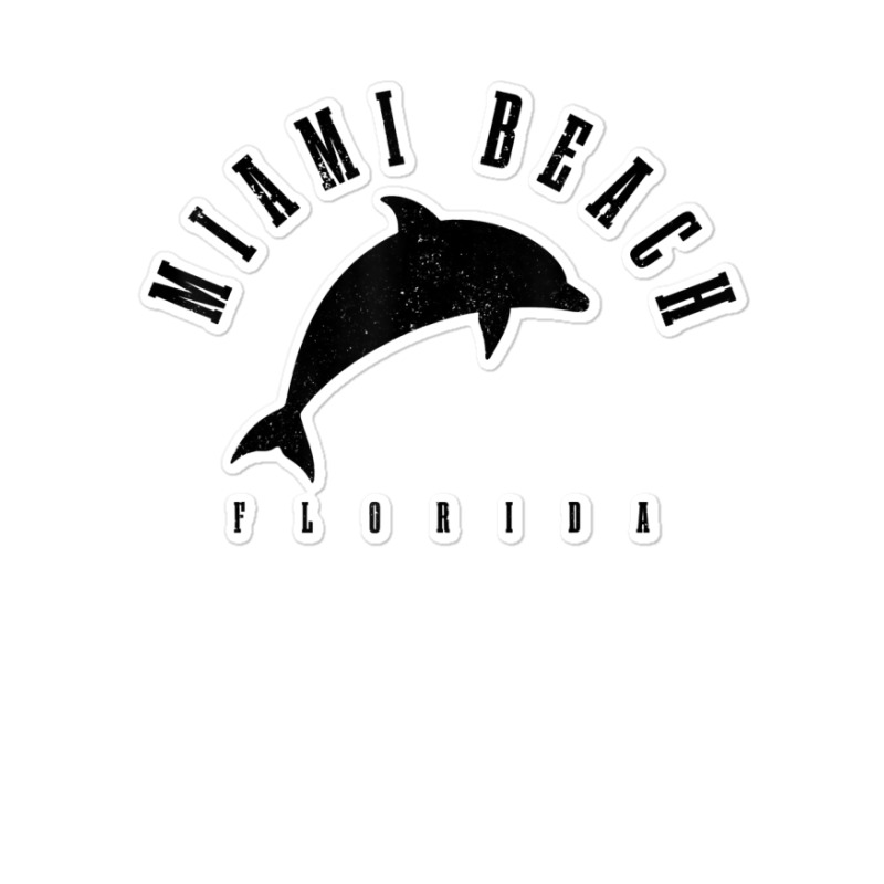 Miami Beach Florida Fl Vintage Surf Dolphin Vacation T Shirt Sticker | Artistshot