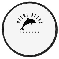 Miami Beach Florida Fl Vintage Surf Dolphin Vacation T Shirt Round Patch | Artistshot