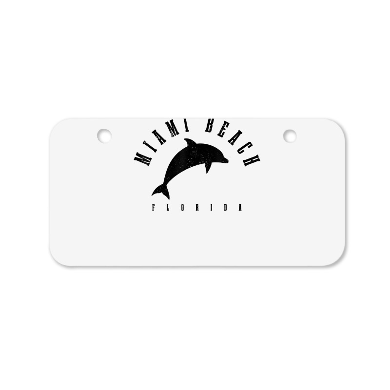 Miami Beach Florida Fl Vintage Surf Dolphin Vacation T Shirt Bicycle License Plate | Artistshot