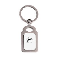 Miami Beach Florida Fl Vintage Surf Dolphin Vacation T Shirt Silver Rectangle Keychain | Artistshot