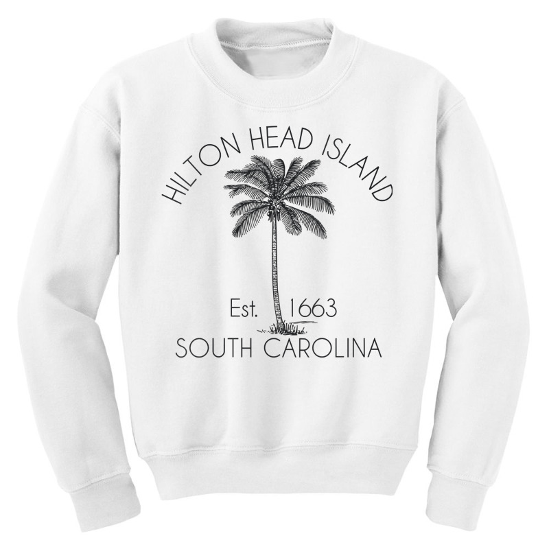 Womens Hilton Head Island Beach Design  Palm Tree Illustration V Neck Youth Sweatshirt by BrunkeMiaysia | Artistshot