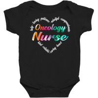 Oncology Nurse Heart Word Cloud Watercolor Rainbow T Shirt Baby Bodysuit | Artistshot