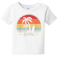 Vintage Retro Aloha Hawaii Hawaiian Island Palm Beach Surf T Shirt Baby Tee | Artistshot