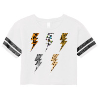 Vintage Thunder Leopard Zebra Animal Print Lightning Bolts T Shirt Scorecard Crop Tee | Artistshot