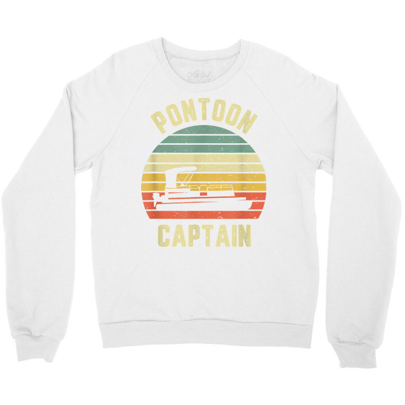 Vintage Pontoon Captain Shirt Funny Pontoon Boat T Shirt Crewneck Sweatshirt | Artistshot